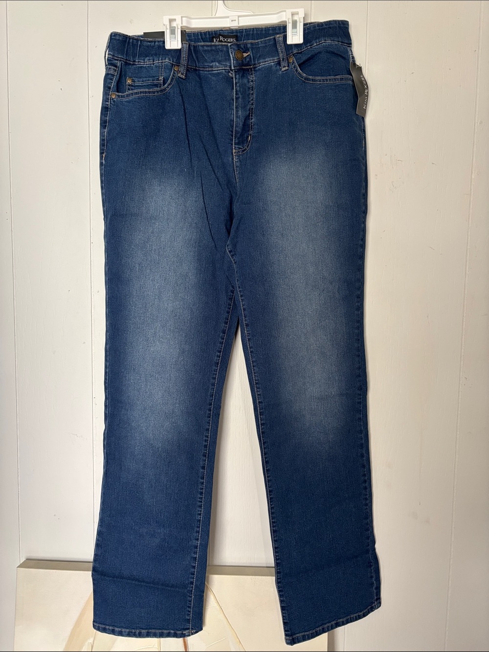 Kim Rogers Medium Blue Straight Jeans for Women